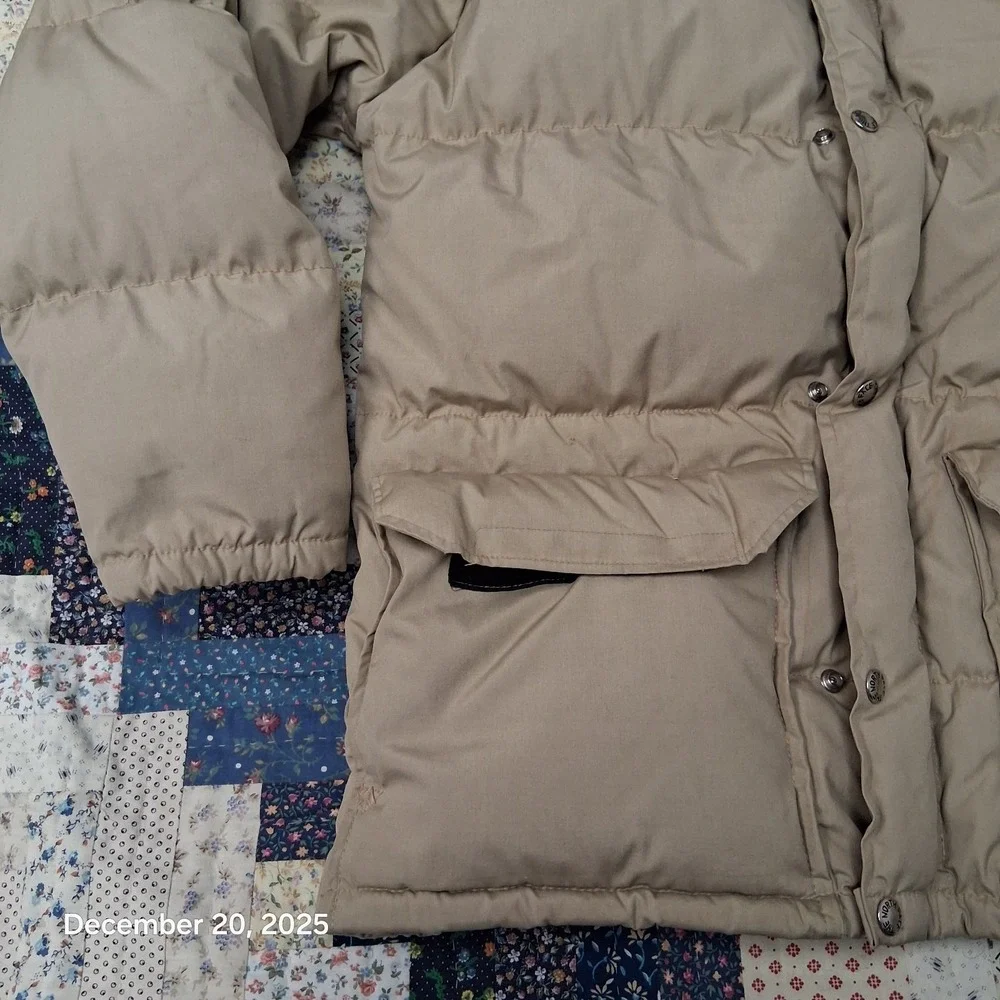 Vintage The North Face Brown Label Puffer Down Jacket Size Small Beige